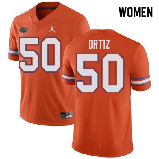 Women's Florida Gators #50 Marco Ortiz NCAA Jordan Brand Orange Authentic Stitched College Football Jersey EJL3362UH